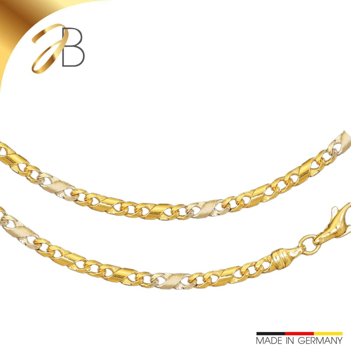 JB Collier Dollarkette 3,1 mm 750 Bicolorgold Gelb Weißgold