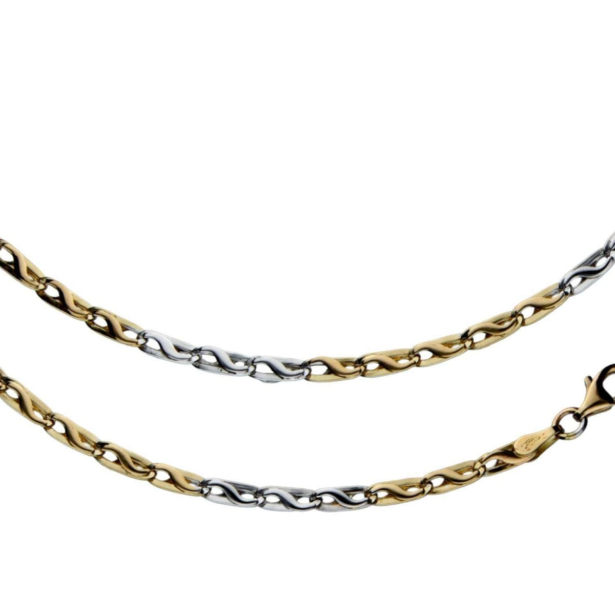 JB Collier Fantasiekette 3,4 mm 750 Gold Rhodiniert G - W