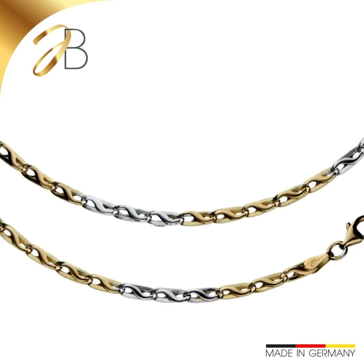 JB Collier Fantasiekette 3,4 mm 750 Rhodiniert G - W 45 cm