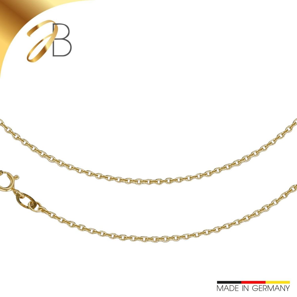 JB Collier Goldkette Ankerkette Rund 375 Gelbgold 9 Kt 2 mm