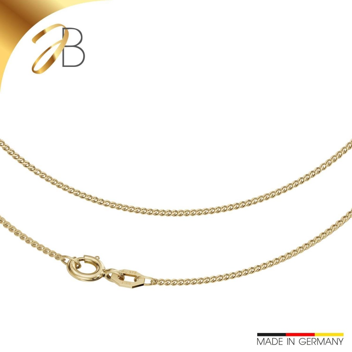 JB Collier Goldkette Panzerkette 1,2 mm 375 Gelbgold 9 Kt