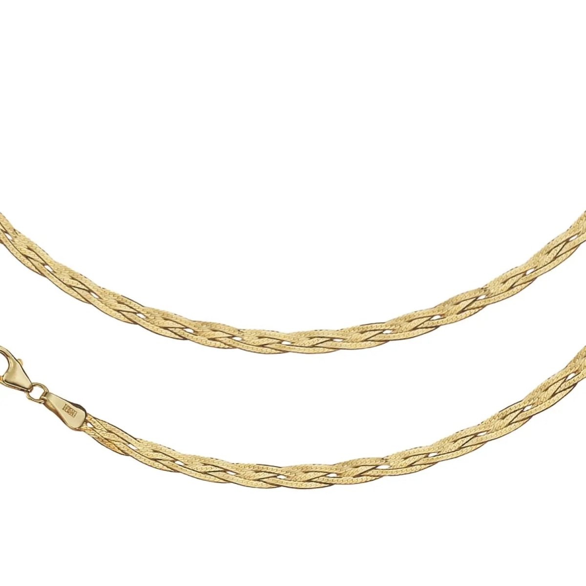 JB Collier Herringbonekette 375 Gelbgold 9 Kt 3,8 mm 45 cm