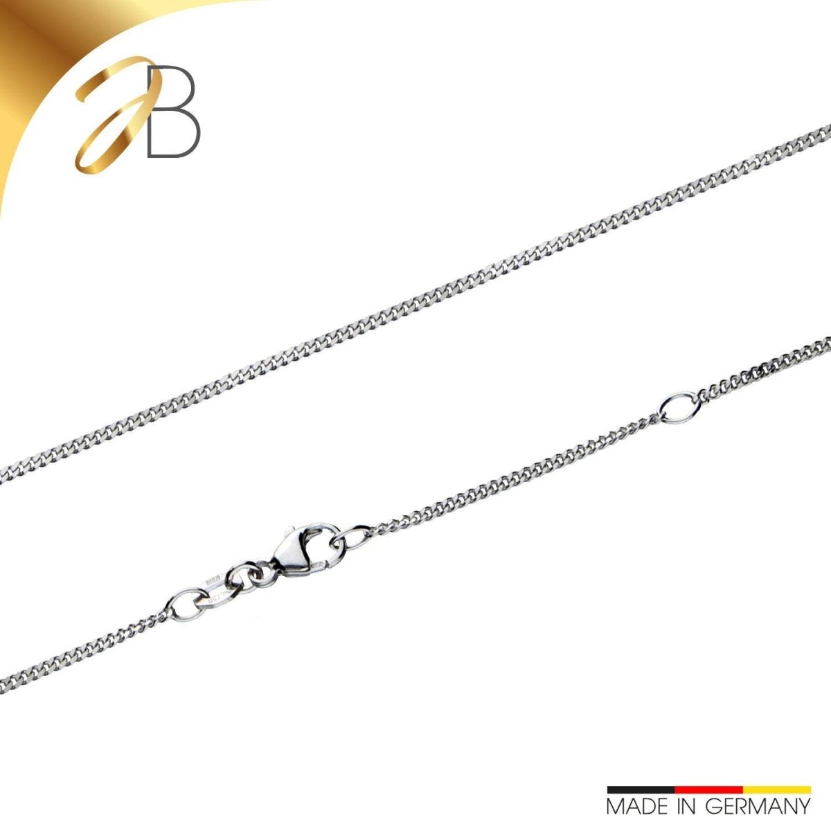 JB Collier Panzerkette 1,4 mm aus 750 Weißgold elegant