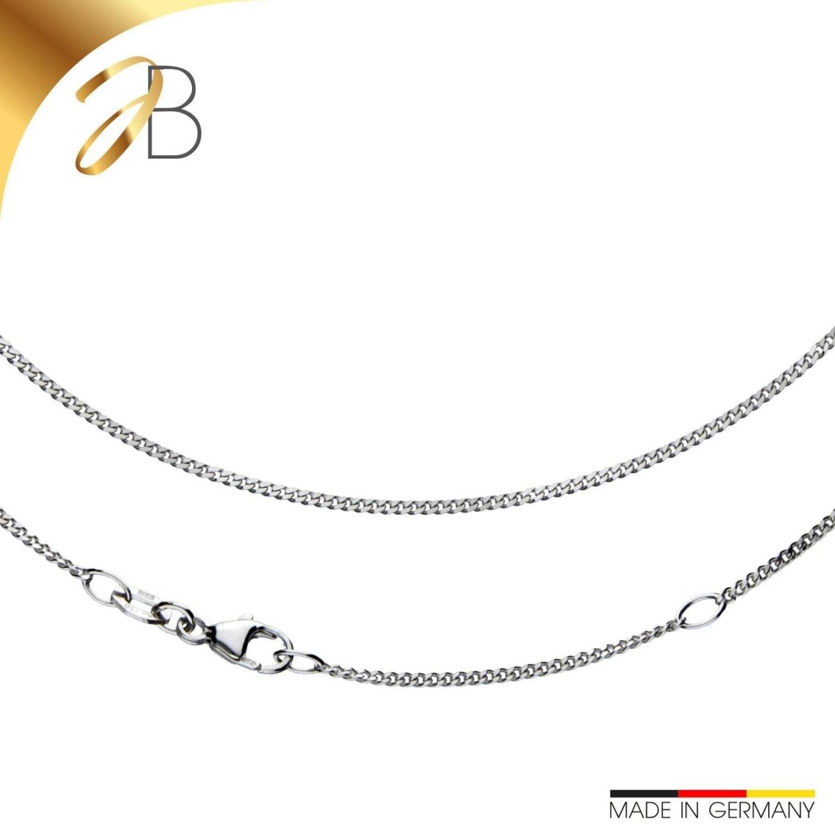JB Collier Panzerkette 1,4 mm aus 750 Weißgold elegant