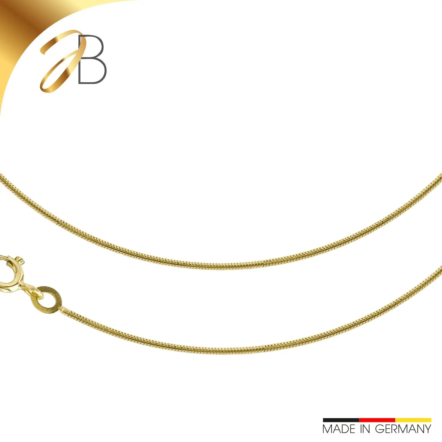 JB Collier Schlangenkette 1,1 mm 333 585 Gelb - & Weißgold 40 - 50 cm