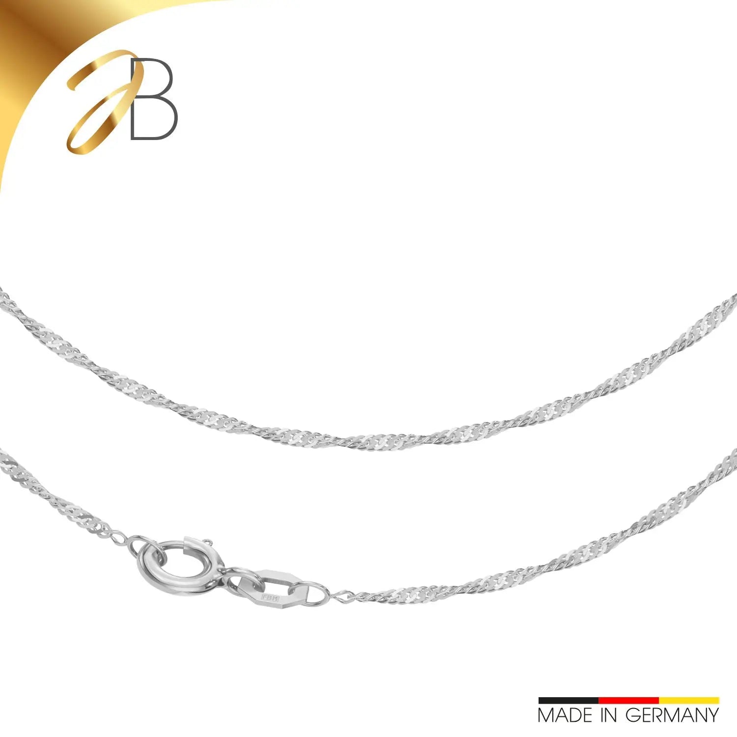 JB Collier Singapurkette 1,4 mm 585 Weißgold 36 - 60 cm