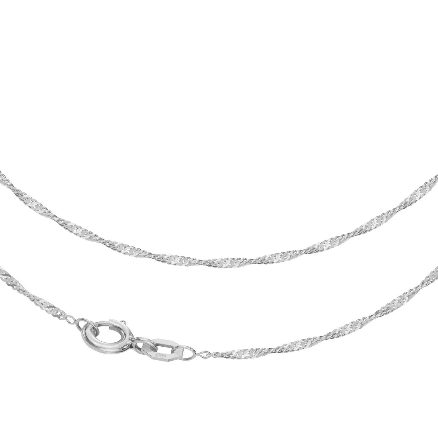 JB Collier Singapurkette 1,4 mm 585 Weißgold 36 - 60 cm