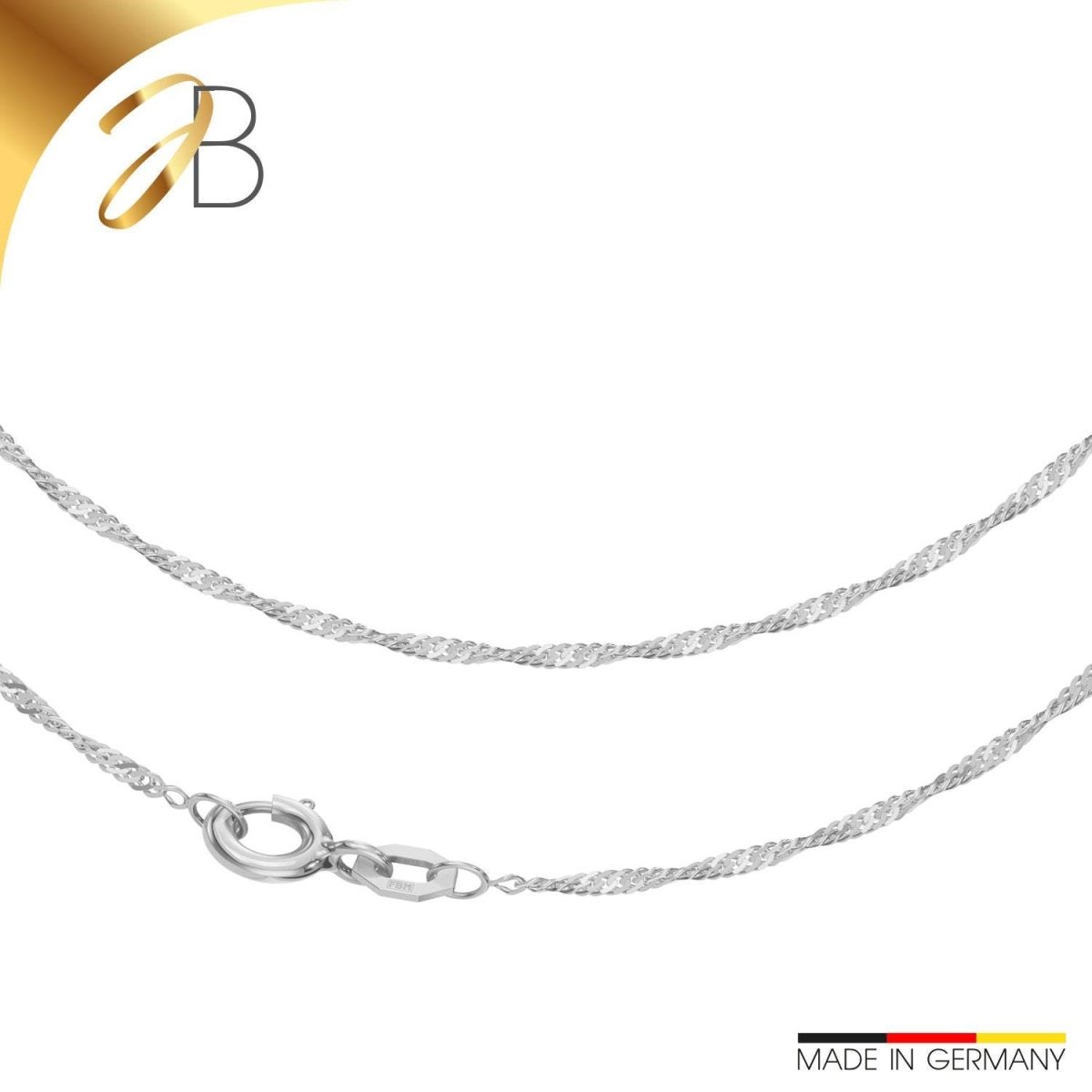 JB Collier Singapurkette 1,4 mm 585 Weißgold Damen Herren
