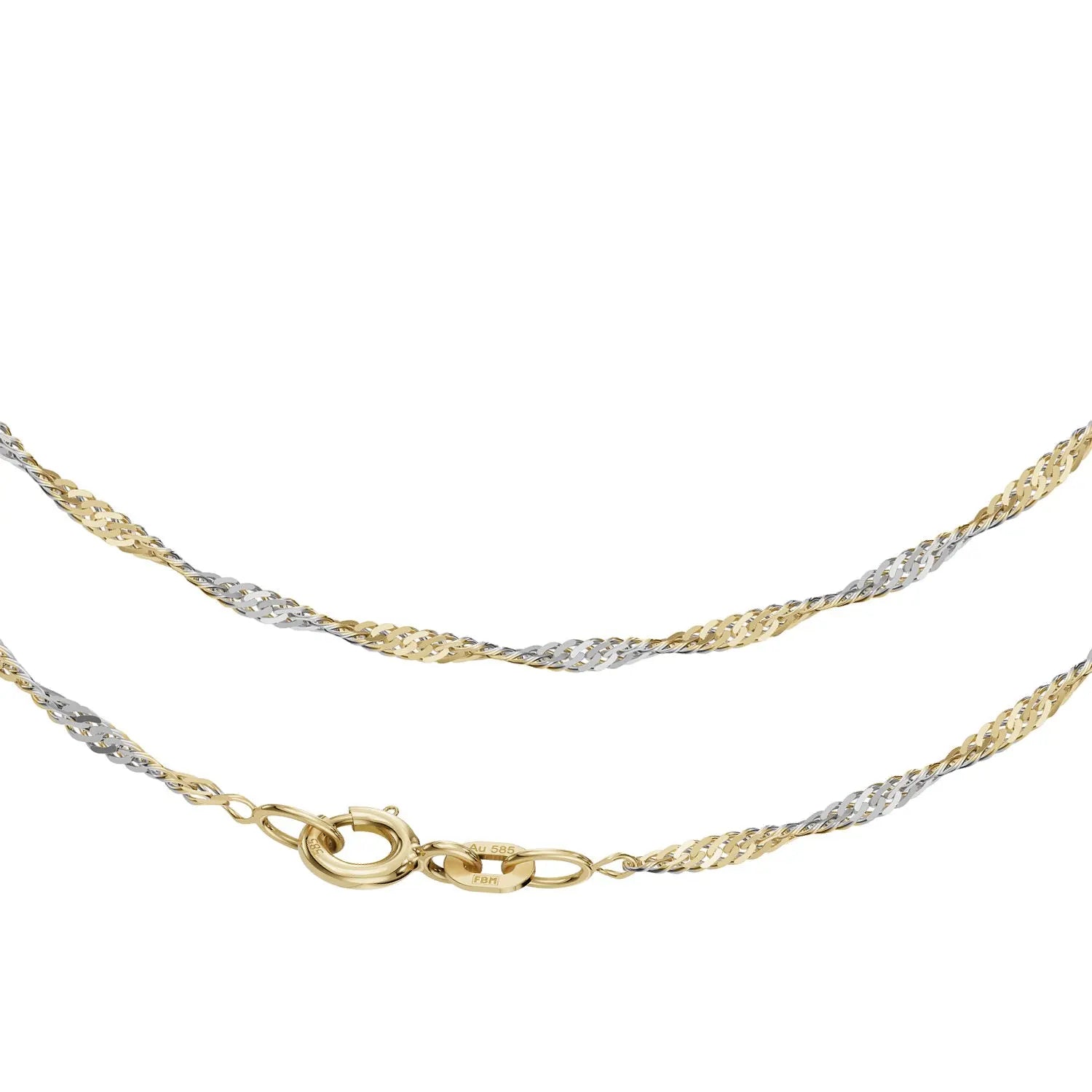 JB Collier Singapurkette rund 1,8 mm 585 Rhodiniert 36 - 60 cm