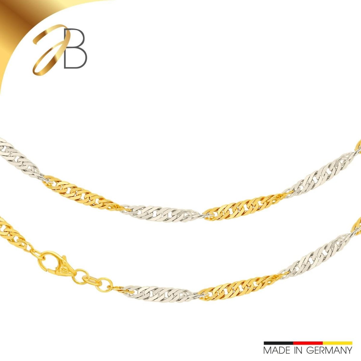 JB Collier Singapurkette Rund 2,4 mm 585 Gold Rhodiniert