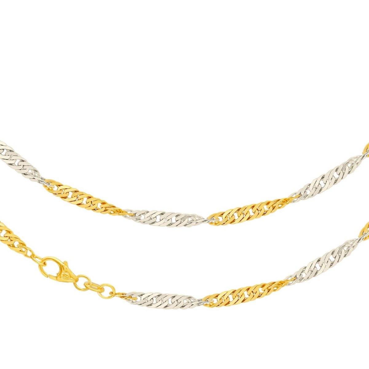 JB Collier Singapurkette Rund 2,4 mm 585 Gold Rhodiniert