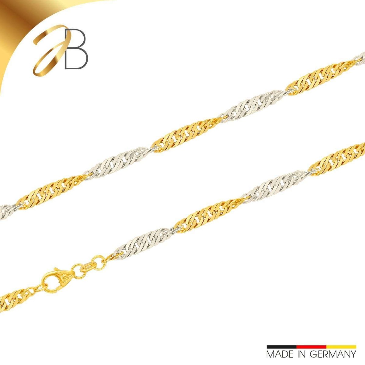 JB Collier Singapurkette Rund 2,4 mm 585 Gold Rhodiniert