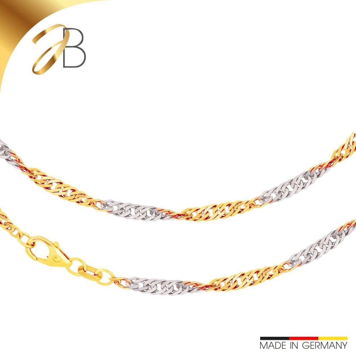 JB Collier Singapurkette Rund 2,9 mm 585 Gold Rhodiniert