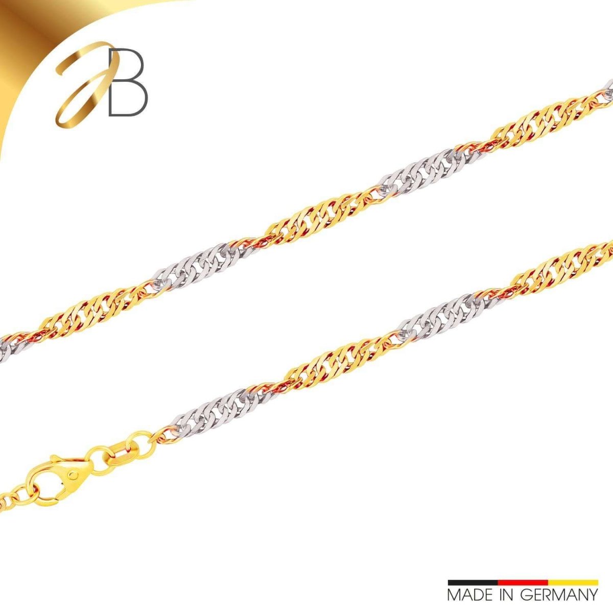 JB Collier Singapurkette Rund 2,9 mm 585 Gold Rhodiniert
