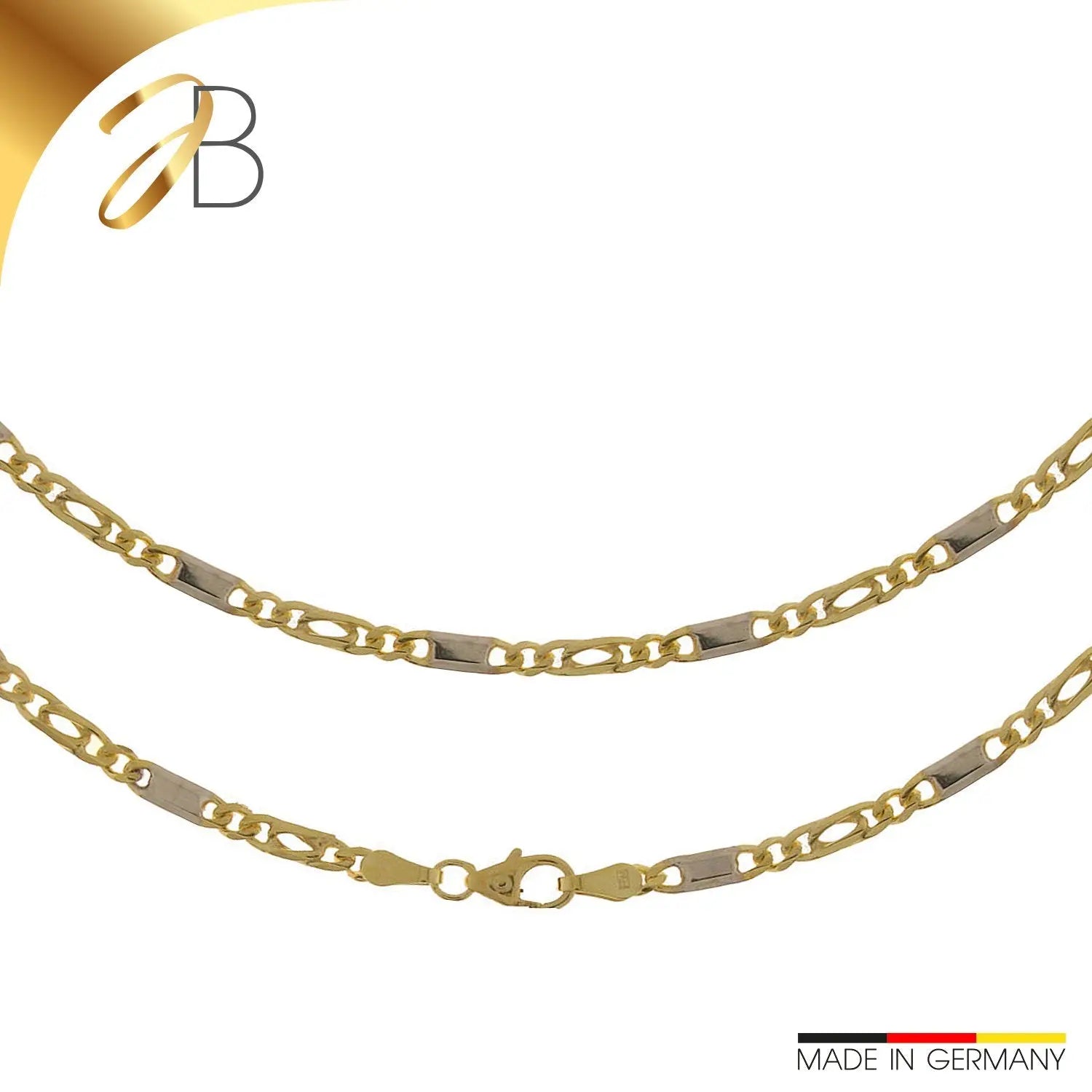 JB Collier Tigerkette rund 3,0 mm 585 Rhodiniert 42 - 60 cm