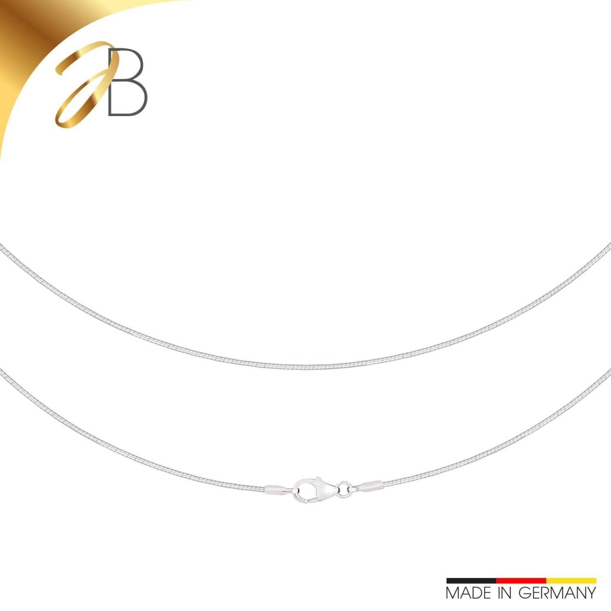 JB Collier Tondakette 1,0 mm 585 Weißgold Elegante Kette
