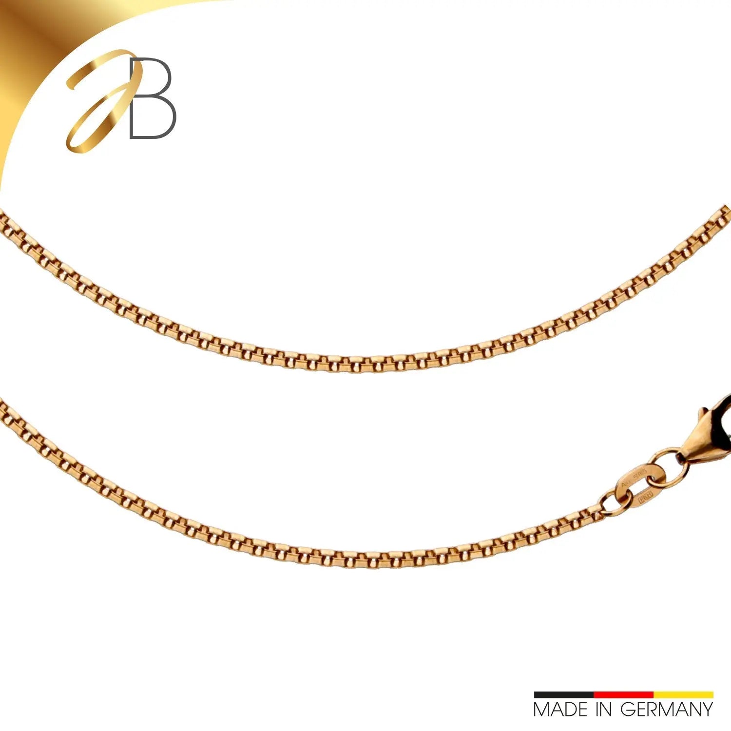 JB Collier Veneziakette 1,5 mm Rotgold 585 - 14 Kt 45 - 60 cm