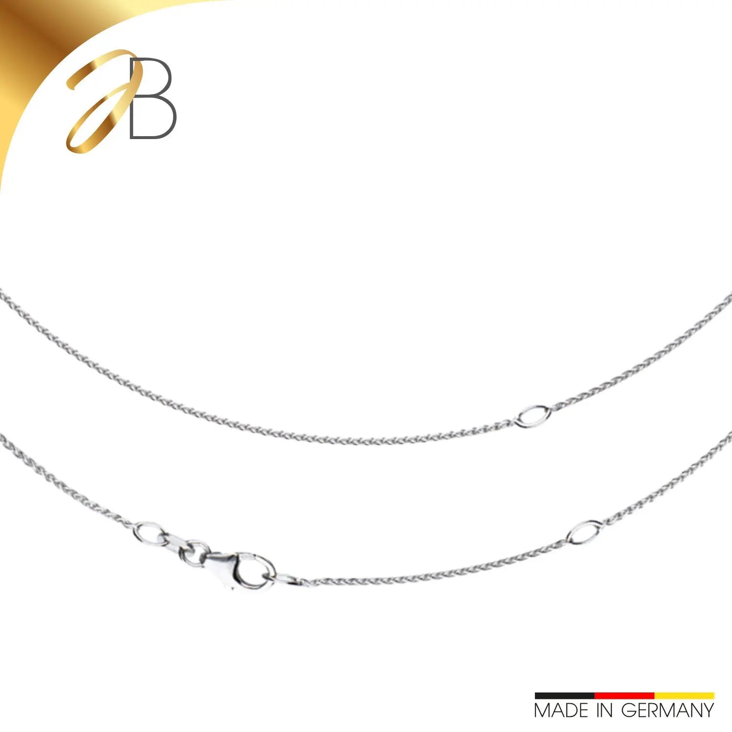 JB Collier Zopfkette 1,1 mm 750 Weißgold 42 - 45 cm