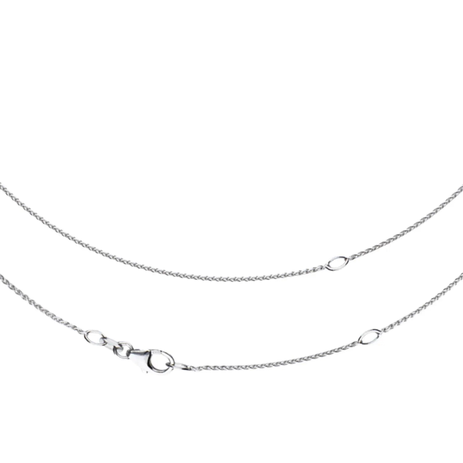 JB Collier Zopfkette 1,1 mm 750 Weißgold 42 - 45 cm