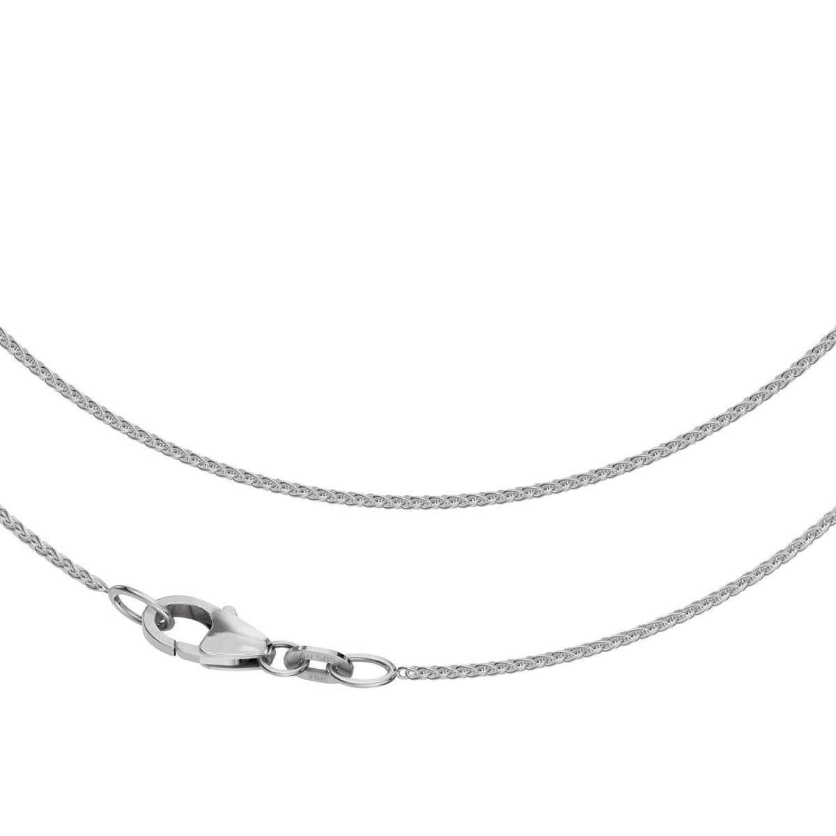 JB Collier Zopfkette 1,1 mm aus 585 Weißgold Damen Herren