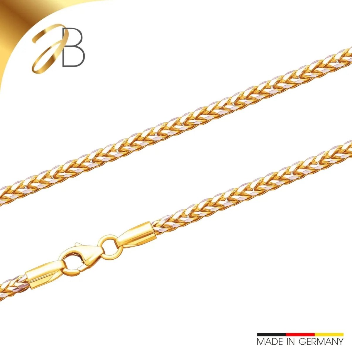 JB Collier Zopfkette 375 Gelbgold 9 Kt 2,7 mm 45 cm