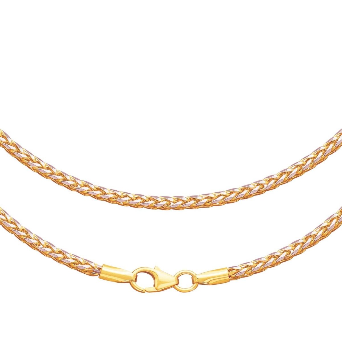 JB Collier Zopfkette Rund 2,0 mm 585 Gold Rhodiniert