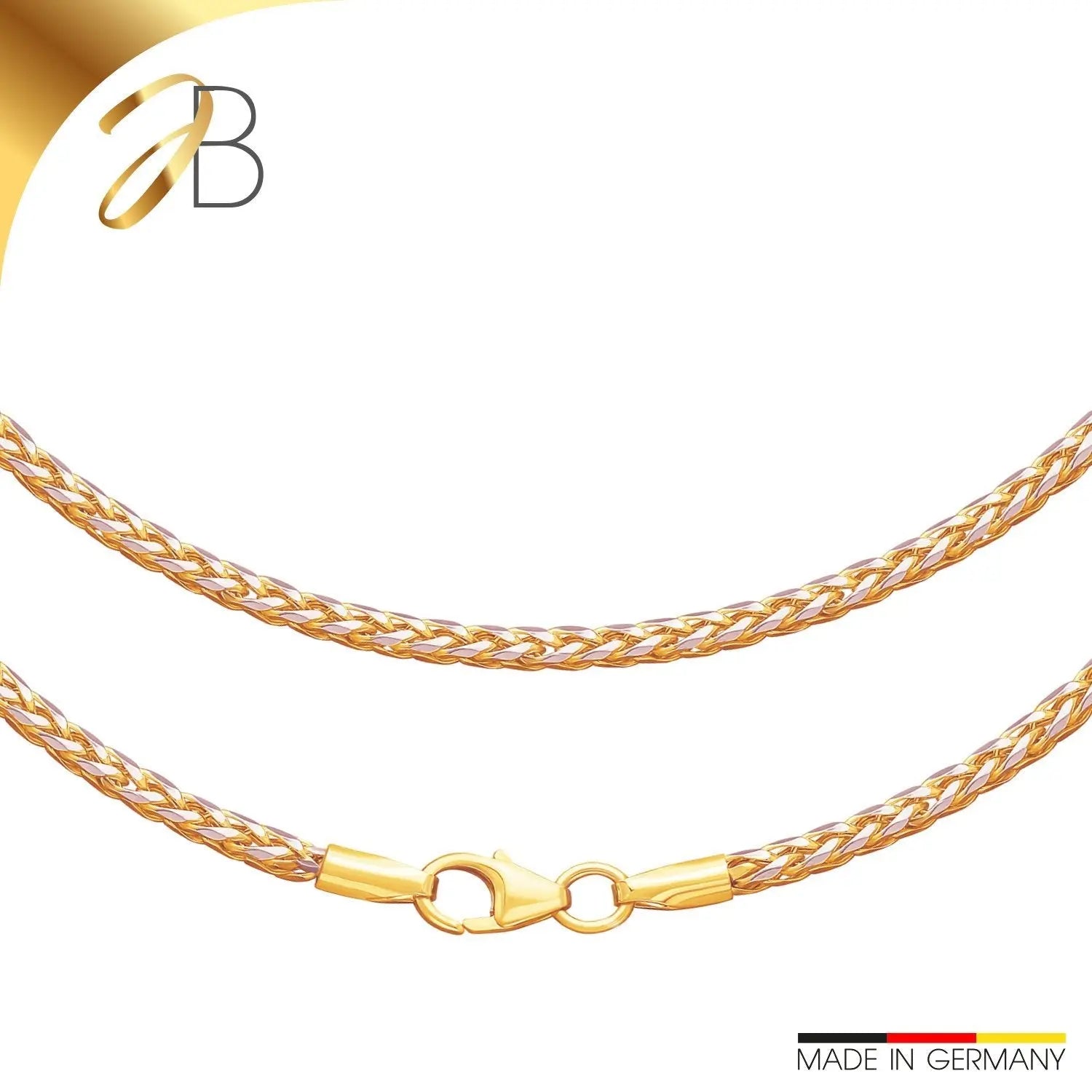 JB Collier Zopfkette rund 2,0 mm 585 Rhodiniert 42 - 60 cm