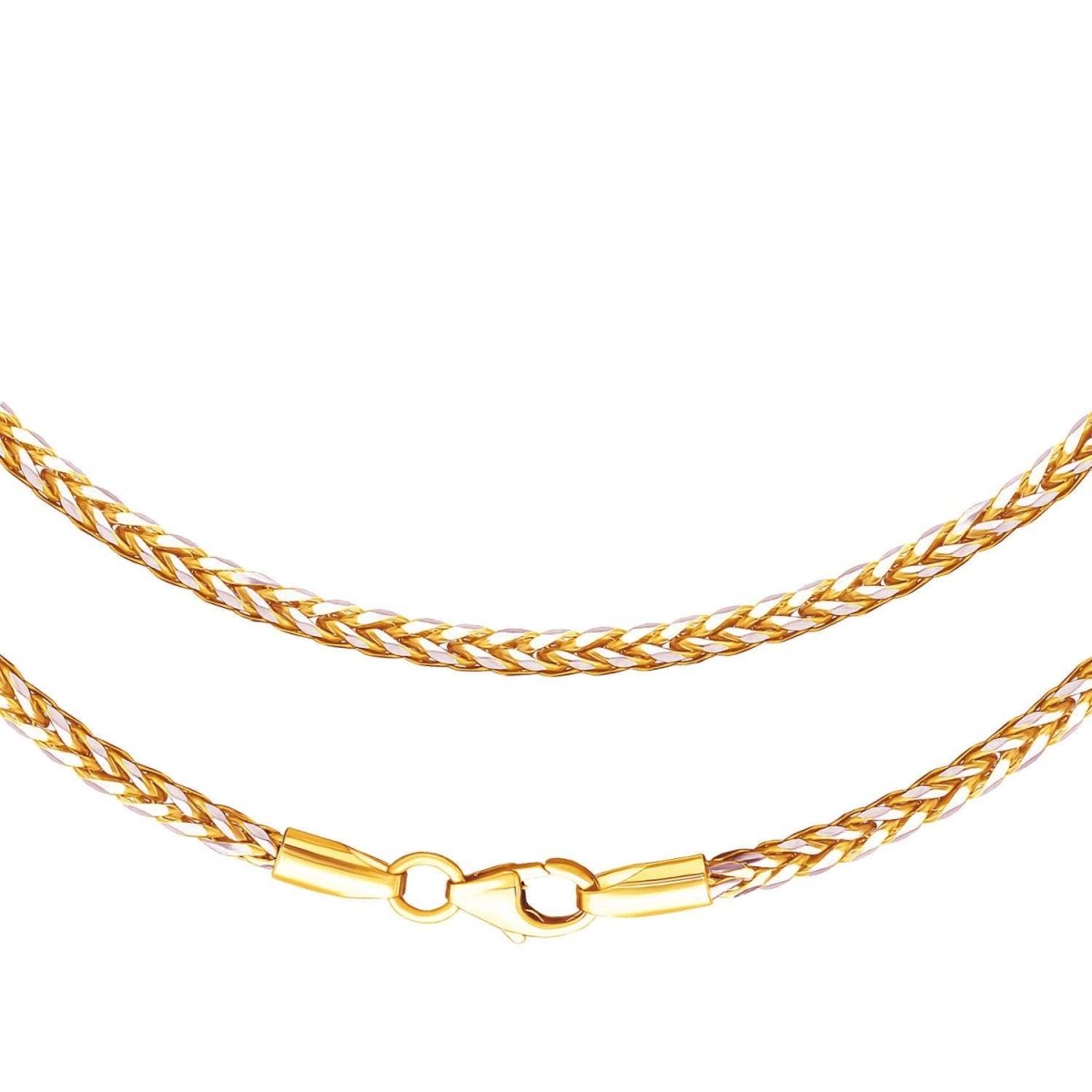 JB Collier Zopfkette Rund 2,7 mm 585 Gold Rhodiniert 6,40 - 9,10 g