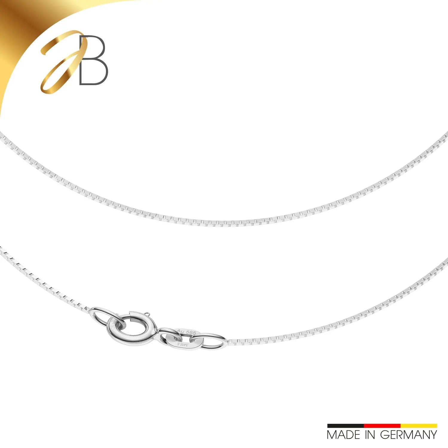 JB Damen Collier Venezia 0,7 mm Weißgold 585 14 Kt 34 - 50 cm