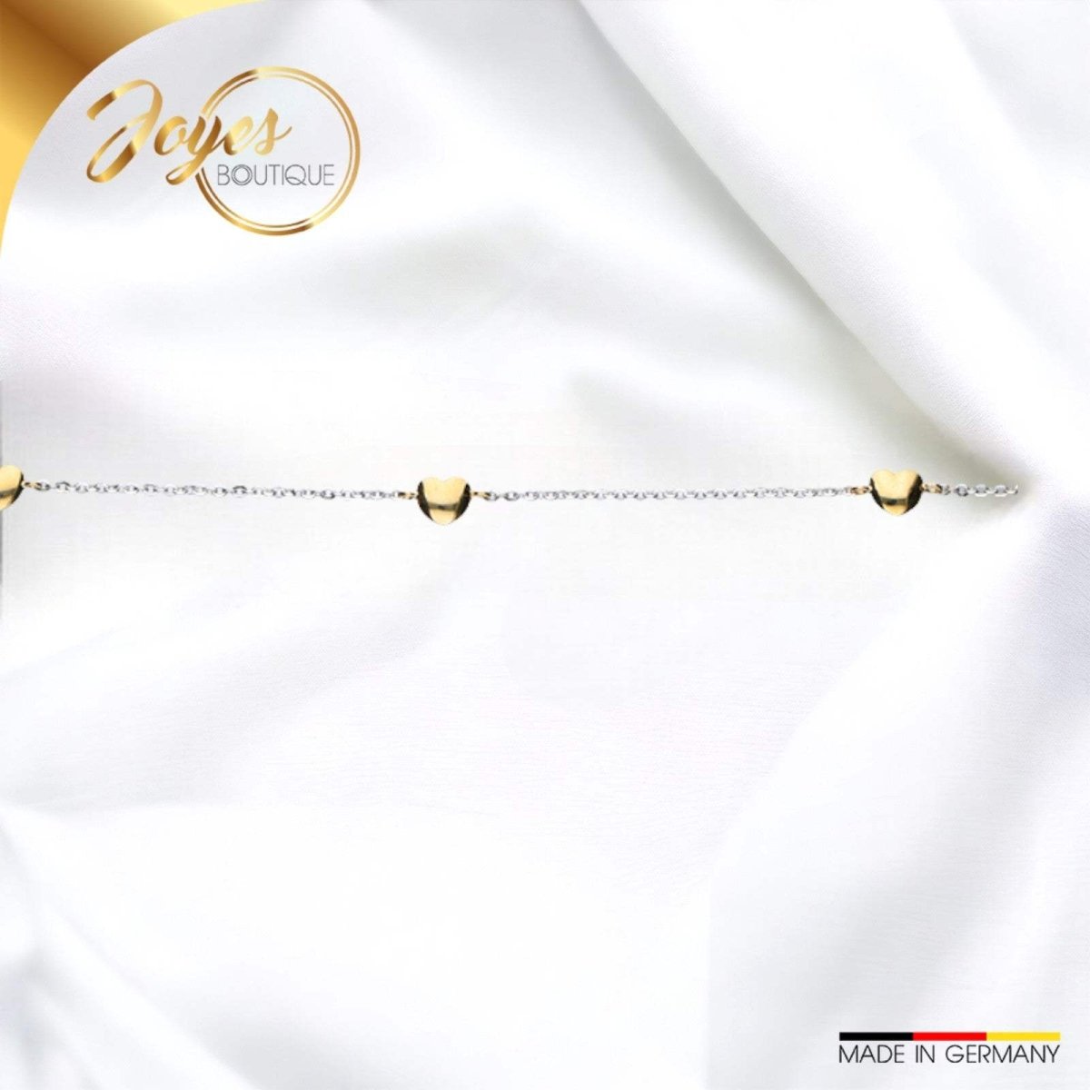 JB Damen Goldarmband Anker Diamantiert Bicolor 585 14 Kt