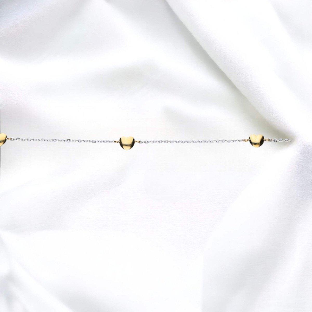 JB Damen Goldarmband Anker Diamantiert Bicolor 585 14 Kt