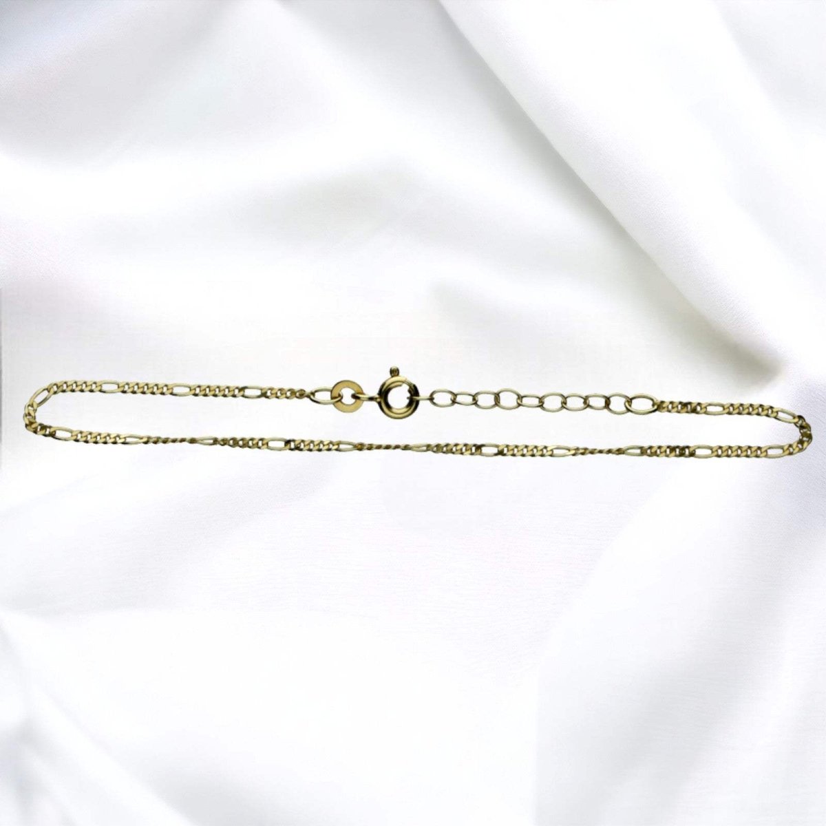 JB Damen Goldarmband Figaro Diamantiert 1,5 mm 333 8 Karat