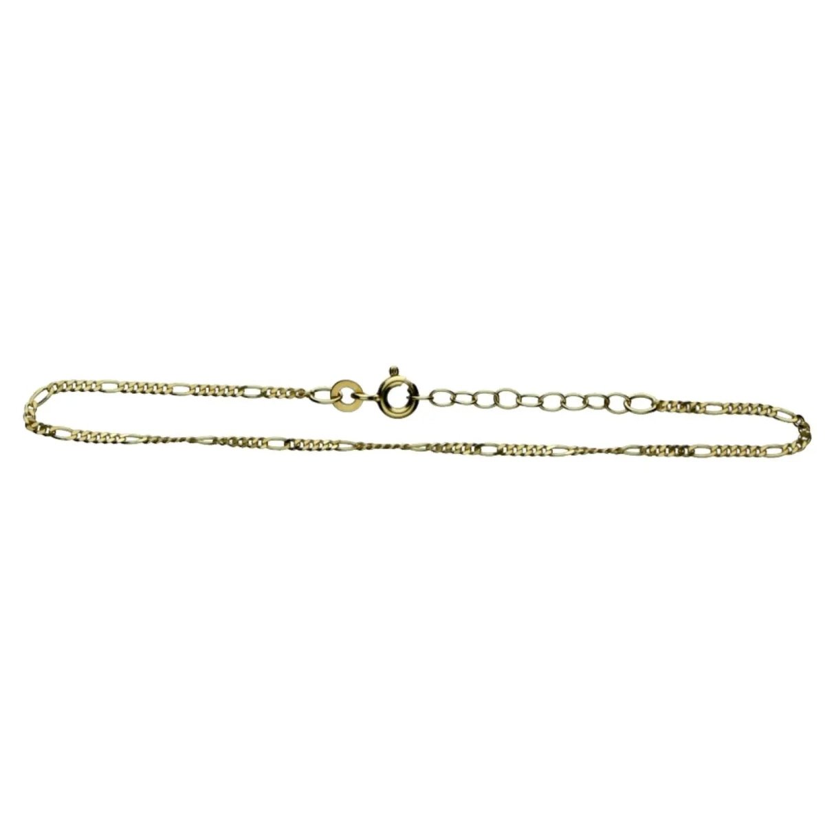 JB Damen Goldarmband Figaro diamantiert 1,5 mm 333 - 8 Kt 16,5 cm