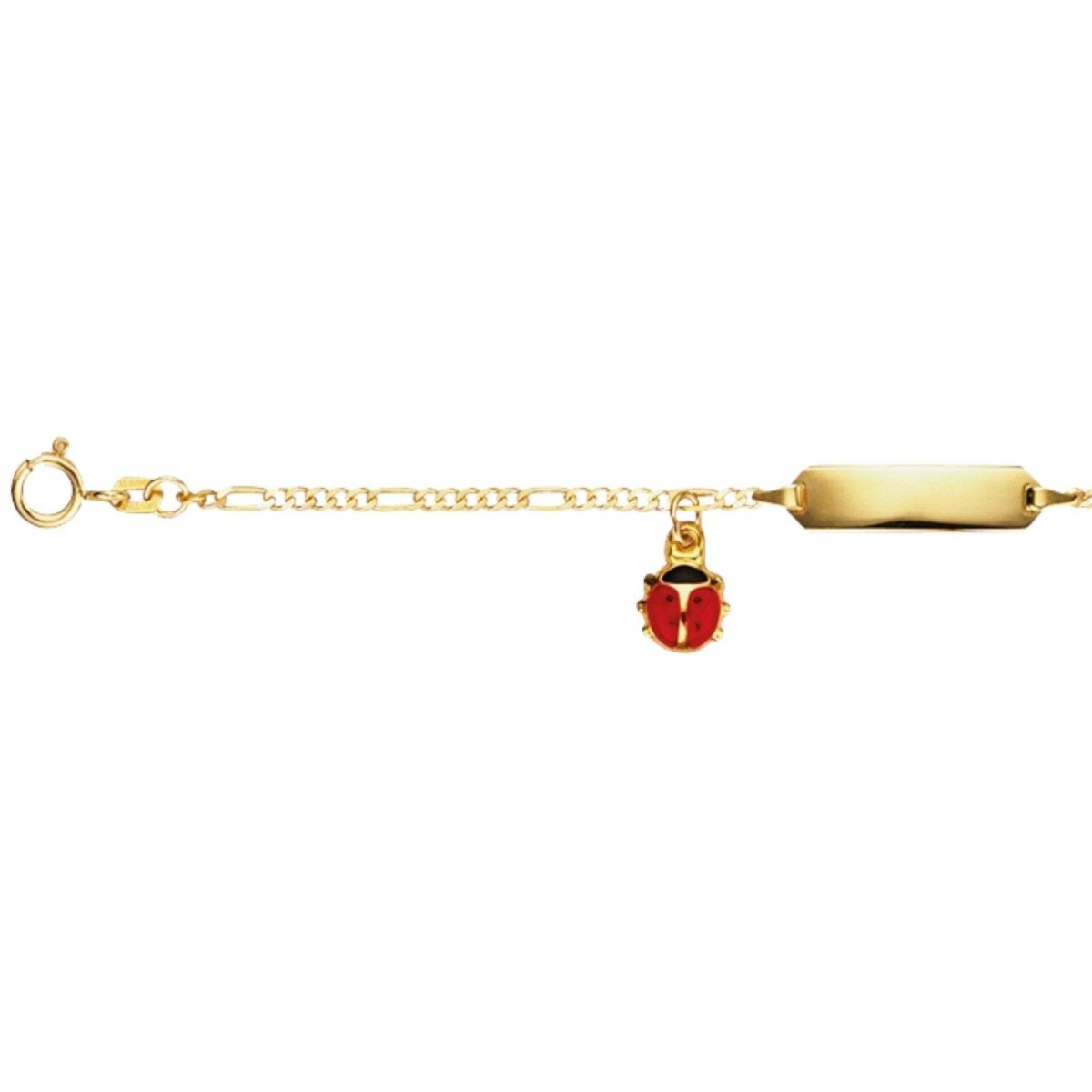 JB Damen Goldarmband Figaro Diamantiert 1,9 mm 14 Kt Gold