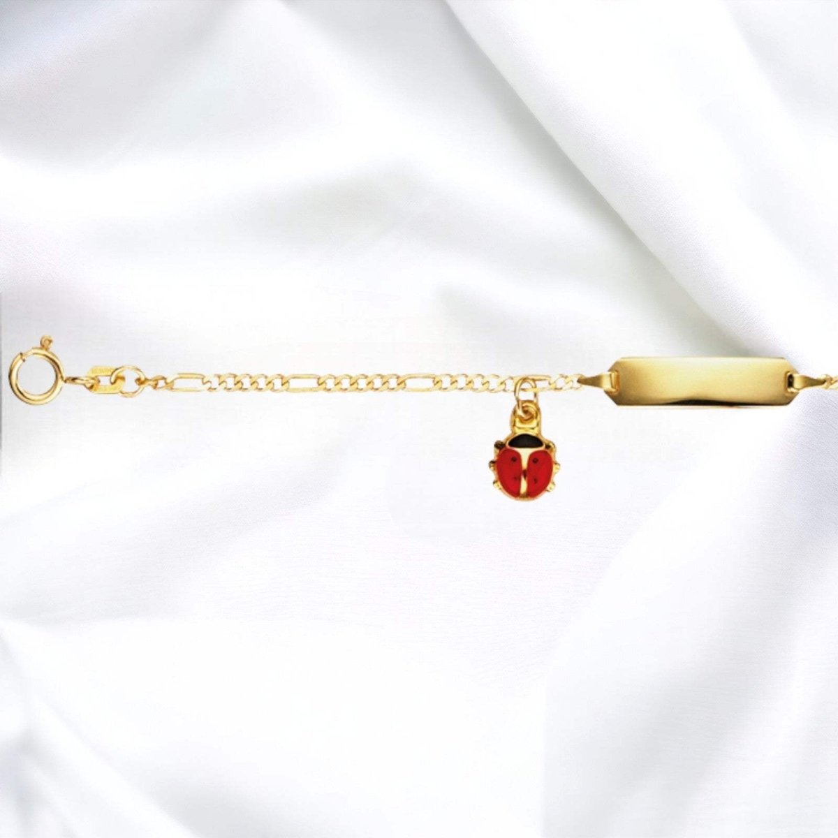 JB Damen Goldarmband Figaro Diamantiert 1,9 mm 14 Kt Gold
