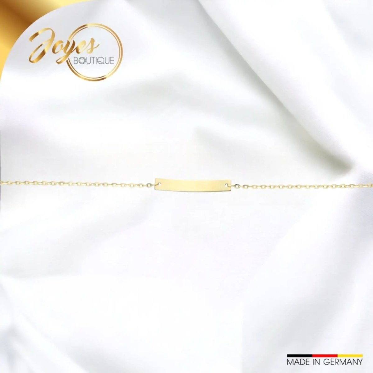 JB Damen ID Goldarmband Anker Diamantiert 585 - 14 Kt 16 cm