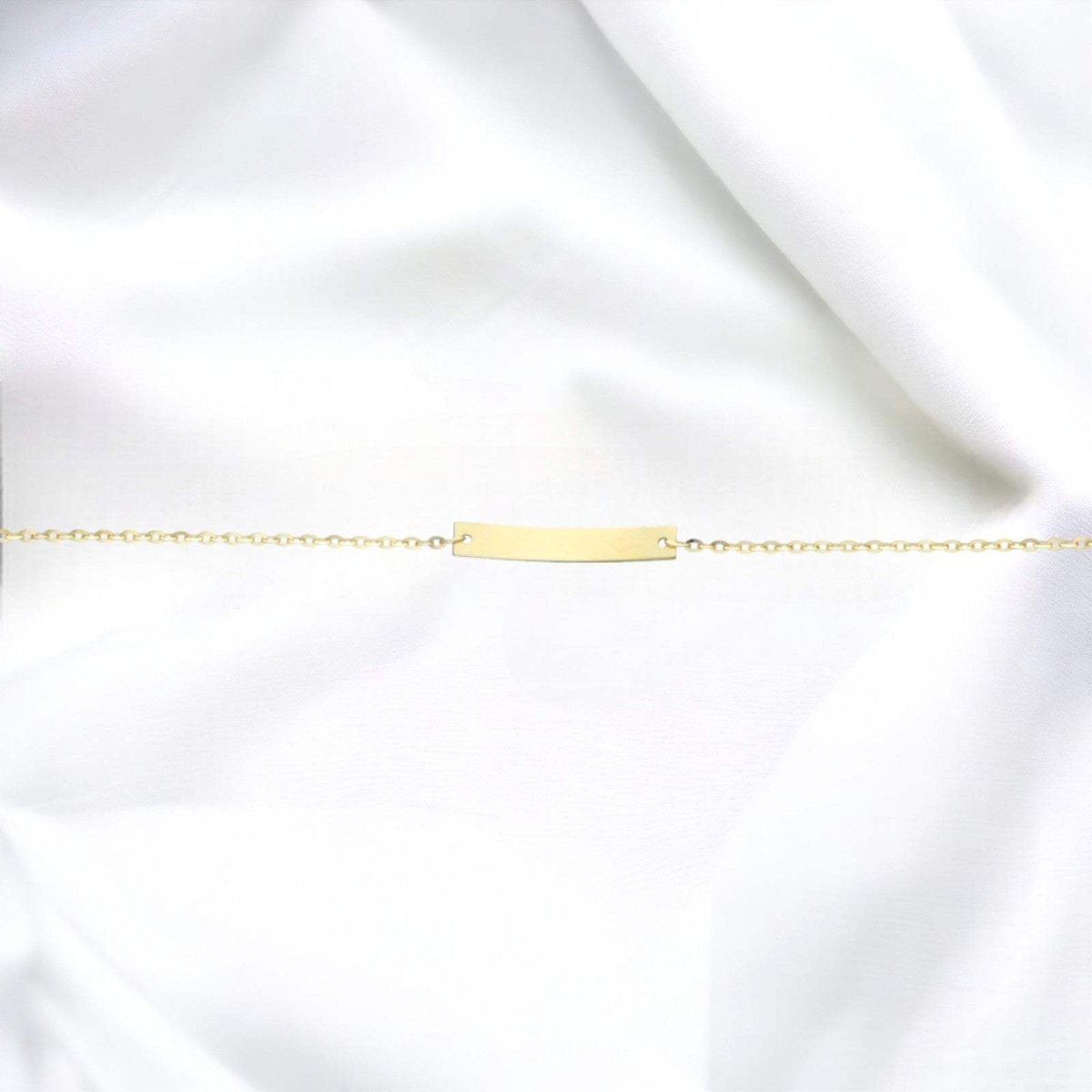 JB Damen ID Goldarmband Anker Diamantiert 585 14 Kt 1,9 g