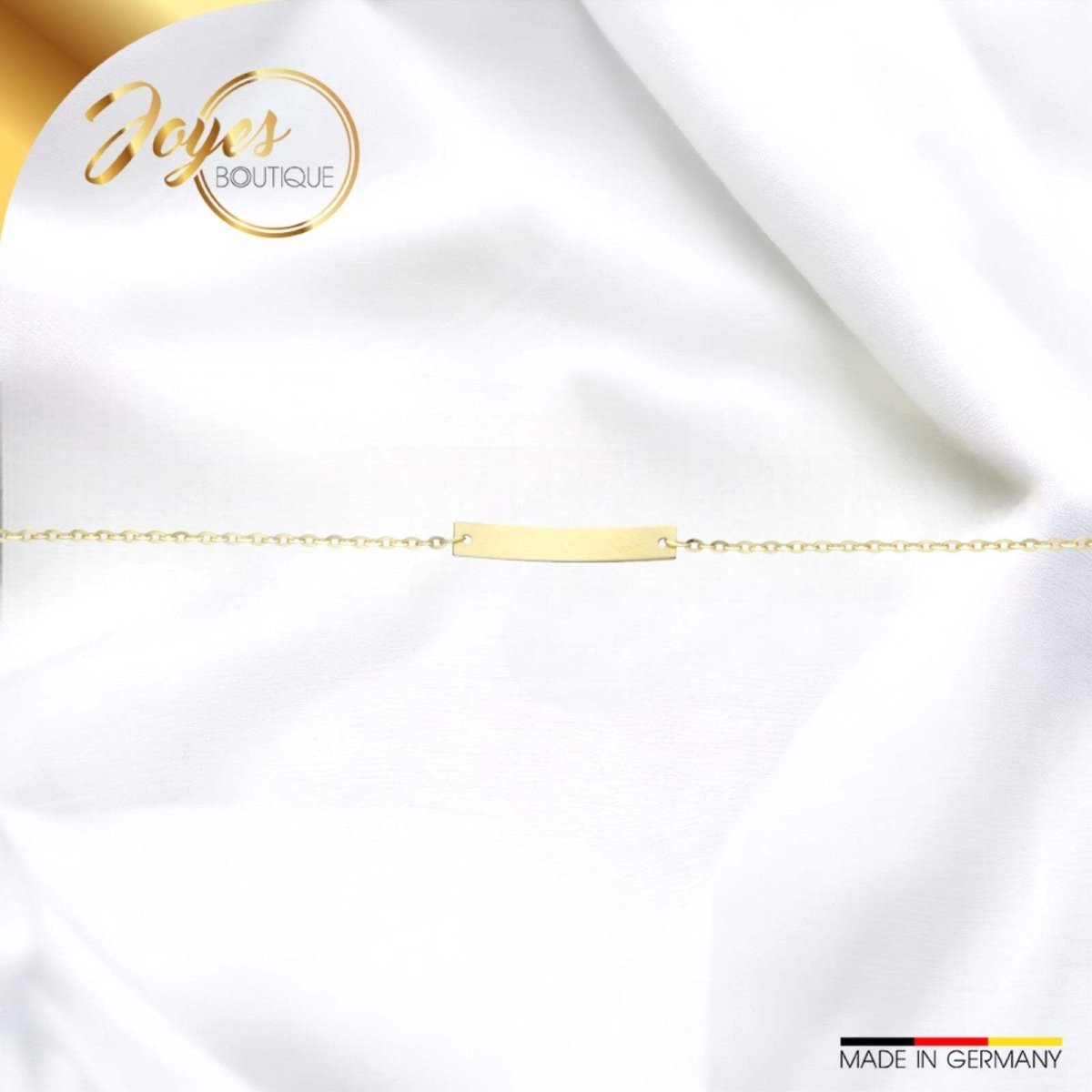 JB Damen ID Goldarmband Anker Diamantiert 585 14 Kt 1,9 g