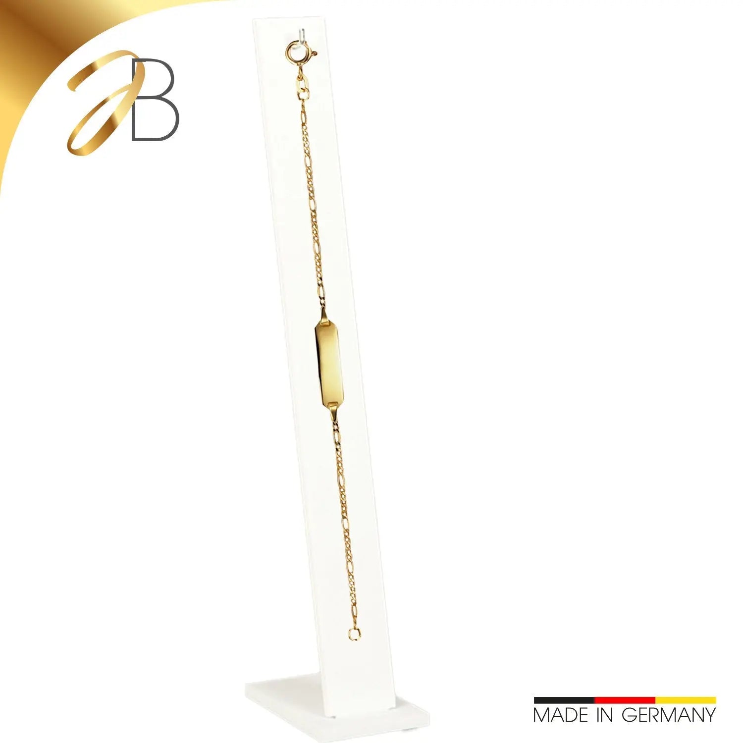 JB Damen ID Goldarmband Figaro Diamantiert 1,5 mm 333 - 8 K 14 cm