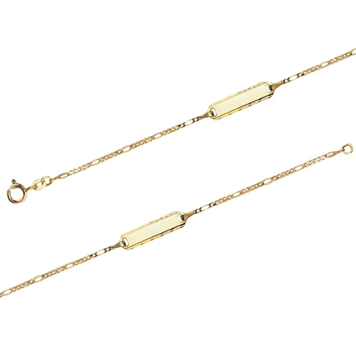 JB Damen ID Goldarmband Figaro Diamantiert 1,5 mm 333 - 8 K 16 cm
