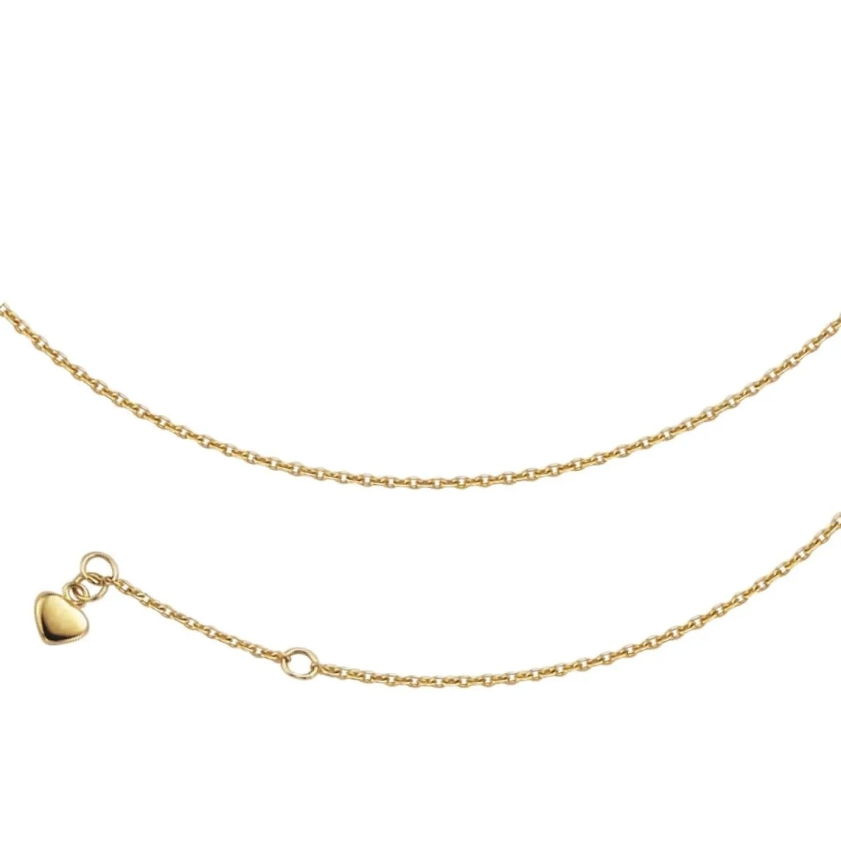 JB Edle Fußkette Ankerkette 585 - 14 K Gold 1,5 mm 25 cm
