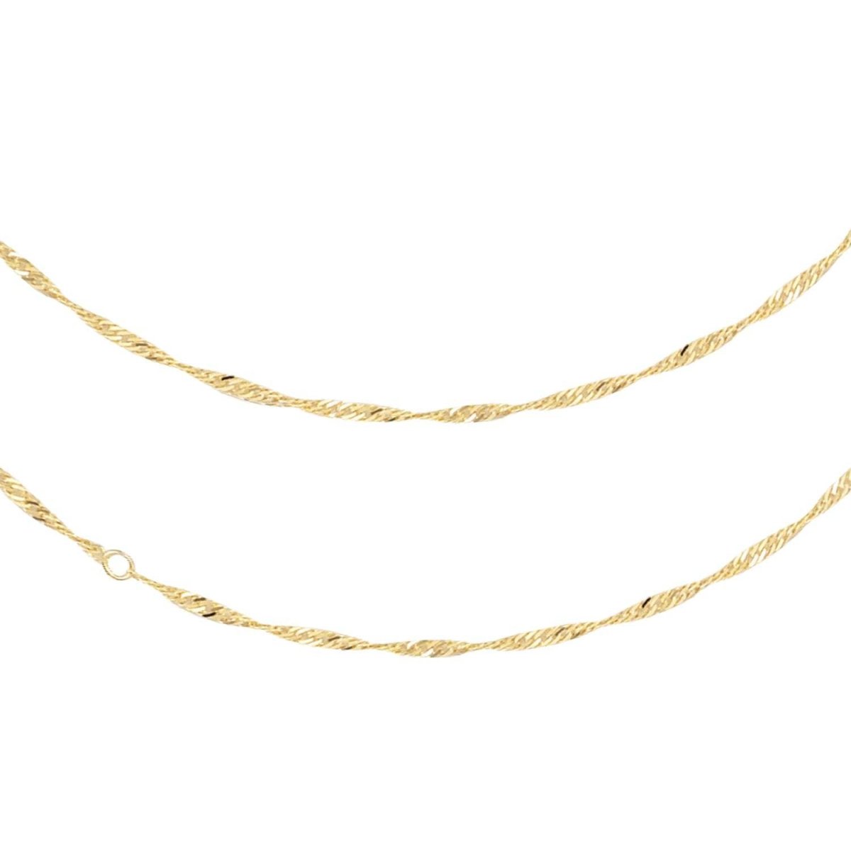 JB Edle Fußkette Singapurkette 585 14 K Gold 2,4 mm Damen