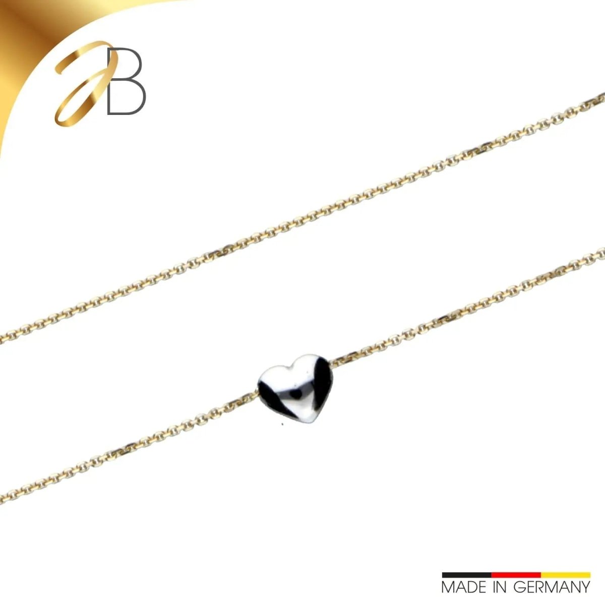 JB Edle Goldkette Ankerkette 585 - 14 K Bicolor G W 38 cm