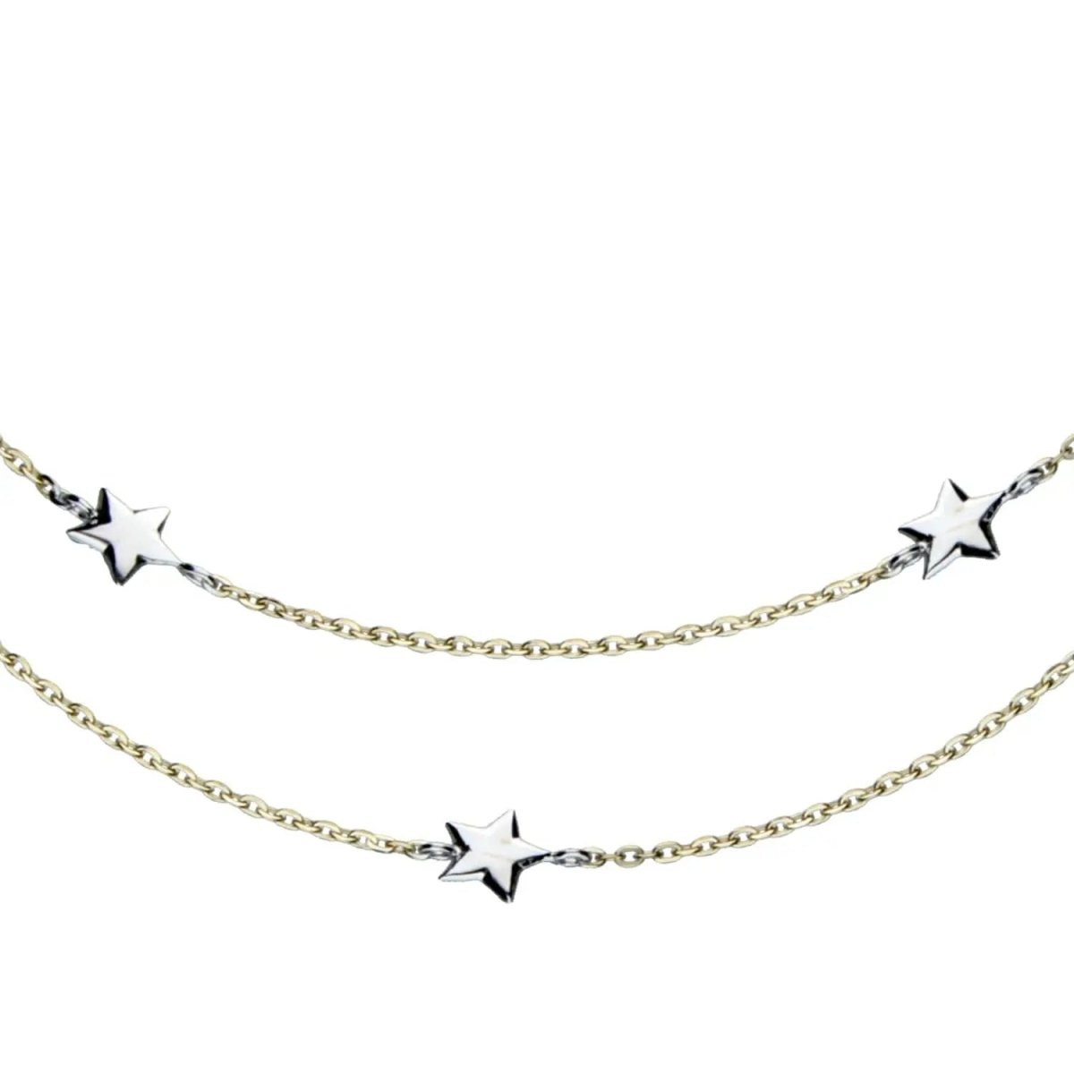 JB Edle Goldkette Ankerkette 585 - 14 K Bicolor G W 38 cm