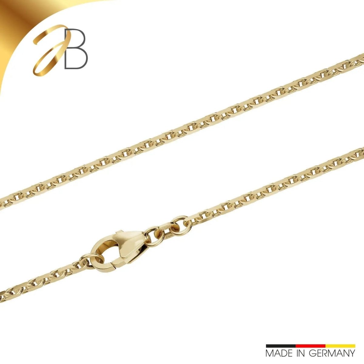 JB Edle Goldkette Ankerkette 585 - 14 K Gold 1,8 mm 42 - 55 cm