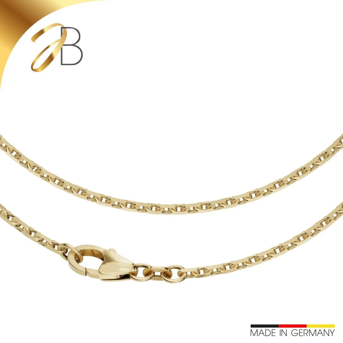 JB Edle Goldkette Ankerkette 585 - 14 K Gold 1,8 mm 42 - 55 cm