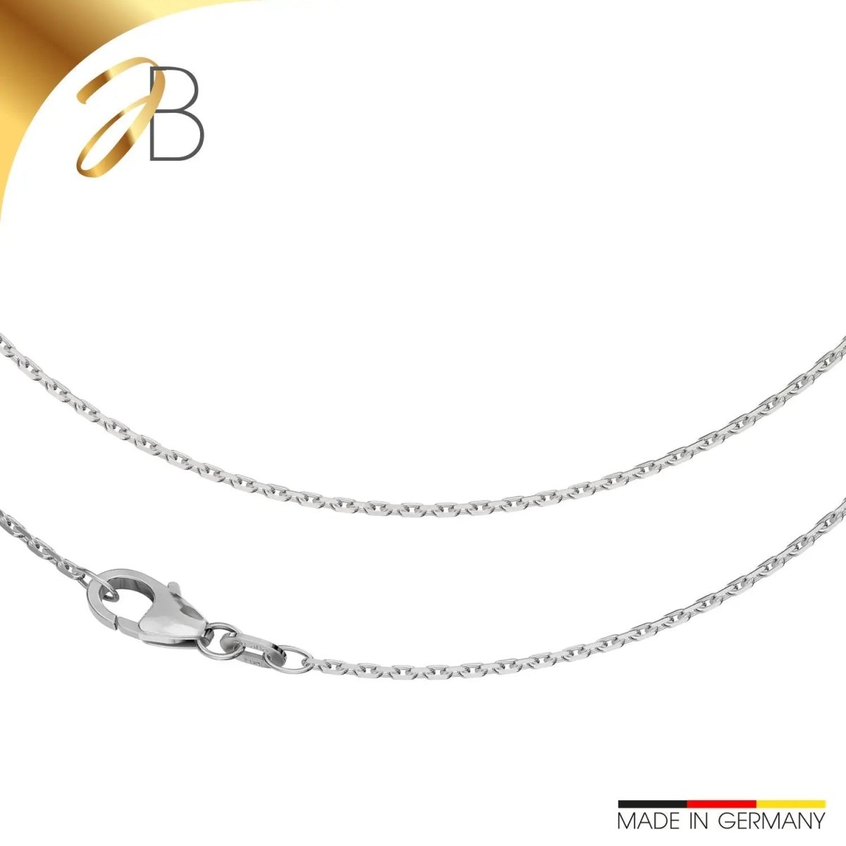 JB Edle Goldkette Ankerkette 585 - 14 K Weißgold 1,3 mm 45 cm