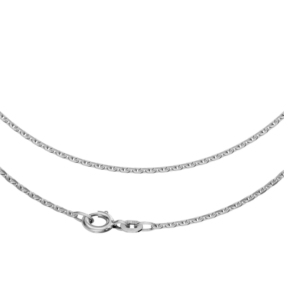 JB Edle Goldkette Ankerkette 585 - 14 K Weißgold 1,7 mm 38 cm