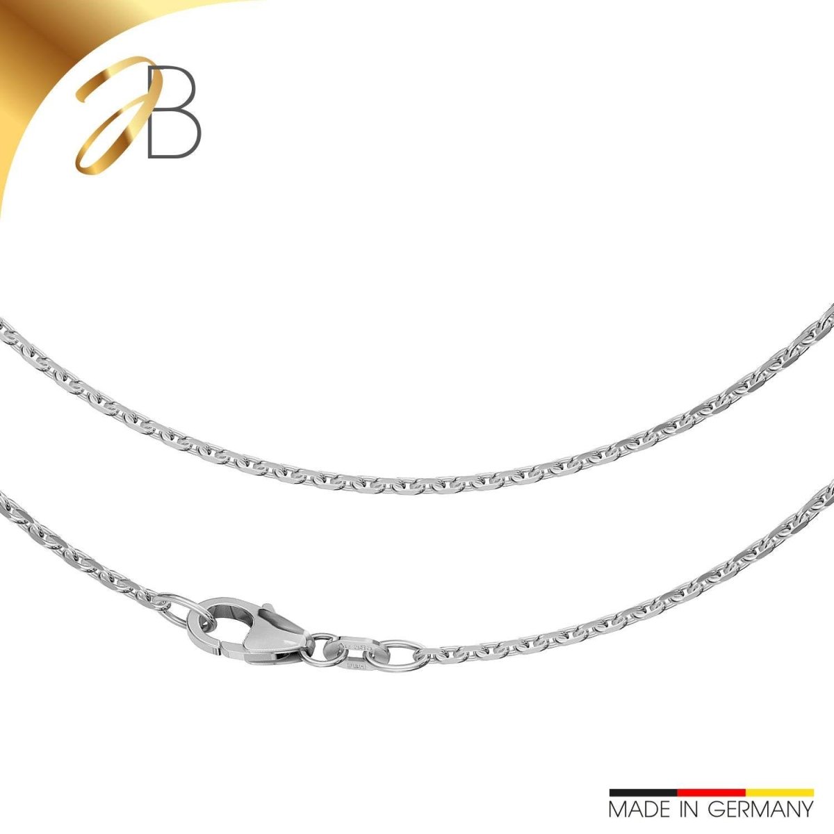 JB Edle Goldkette Ankerkette 585 14 K Weißgold 1,7 mm