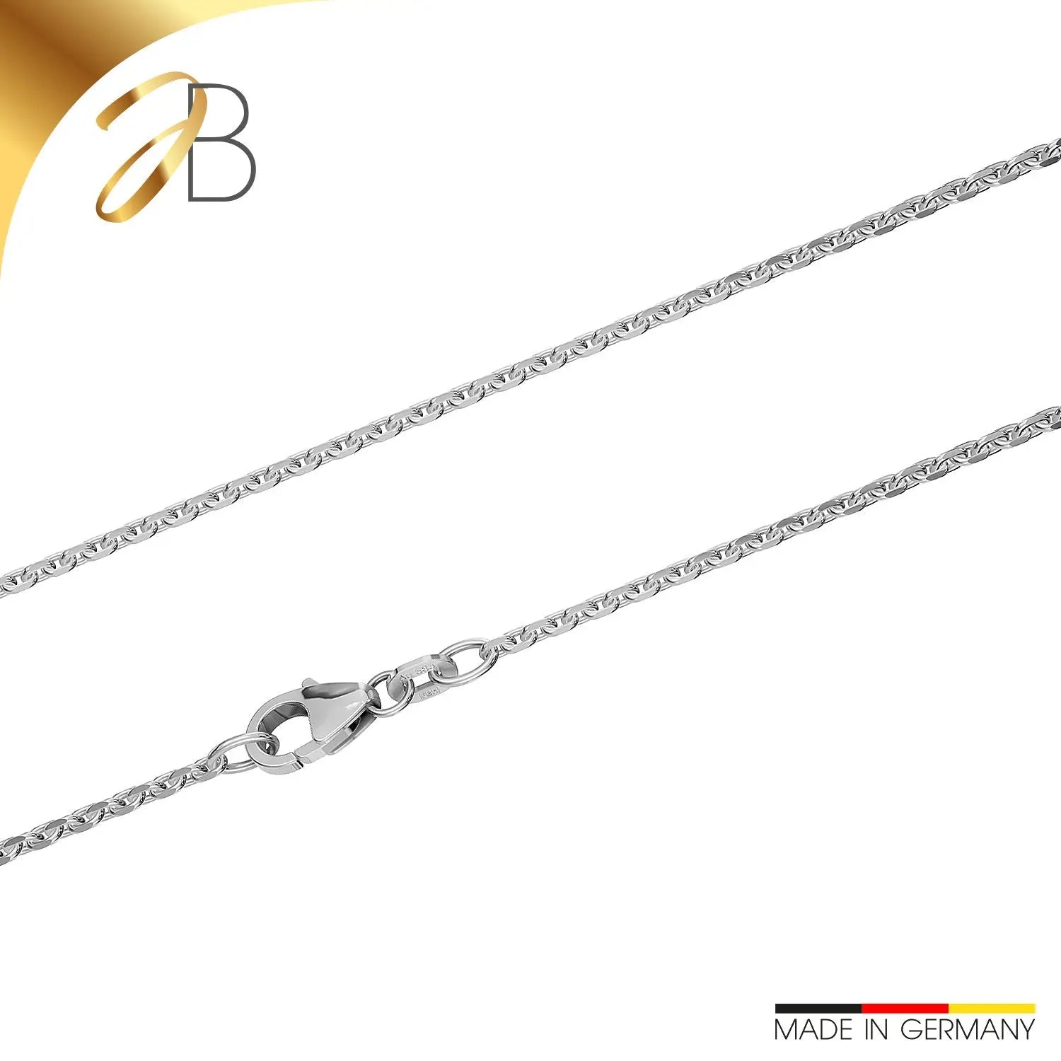 JB Edle Goldkette Ankerkette 585 - 14 K Weißgold 1,7 mm 45 cm